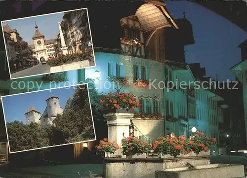 Murten Morat Burg Tor Strassenansicht Kat. Murten