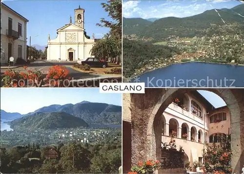 Caslano Lago di Lugano Kirche Teilansicht Kat. Caslano