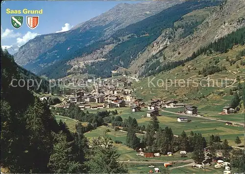 Saas Grund Ortsansicht Kat. Saas Grund