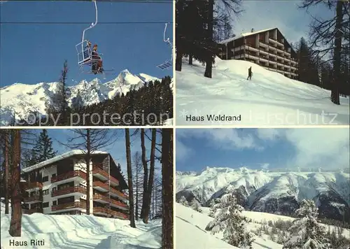 Bellwald Appartement Ferienhaeuser Sessellift Wannenhorn Skigebiet Alp Richenen Haus Ritti Waldrand Kat. Bellwald