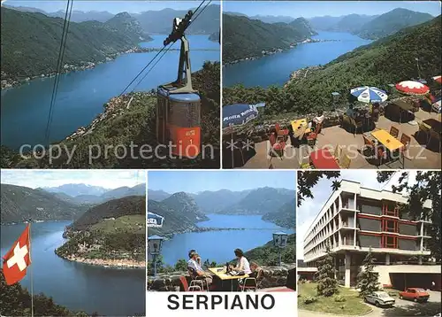 Serpiano TI Schwebebahn Funivia Ristorante Morcote Melide Lugano San Salvatore Kurhaus  Kat. Lugano