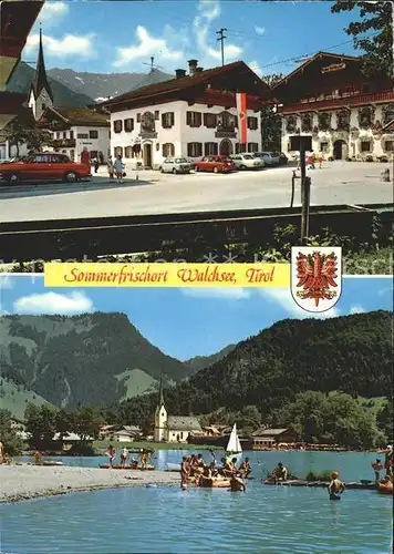 Walchsee Tirol Dorfplatz Strandbad Kat. Walchsee