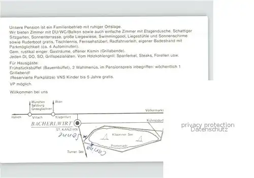St Kanzian Klopeiner See Bacherlwirt Kat. St. Kanzian am Klopeiner See