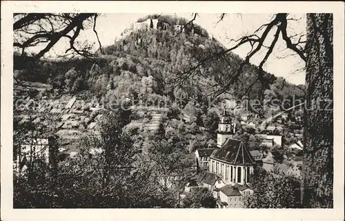 Koenigstein Saechsische Schweiz Kirche und Fels Kat. Koenigstein Saechsische Schweiz