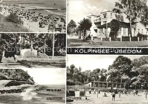 Koelpinsee Usedom FDGB Erholungsheim Zur Ostsee Konzertplatz Strandhalle Kat. Usedom