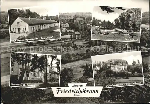 Friedrichsbrunn Harz Waldfreibad Sanatorium Dr. Strokorb  Kat. Friedrichsbrunn