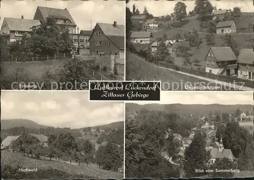 Lueckendorf Umgebinderhaeuser Hochwald Blick vom Sommerberg Kat. Kurort Oybin