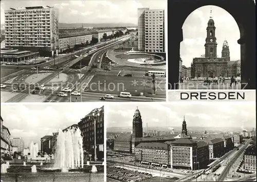 Dresden Pirnaischer Platz Kreuzkirche Turm des Rathauses Kat. Dresden Elbe