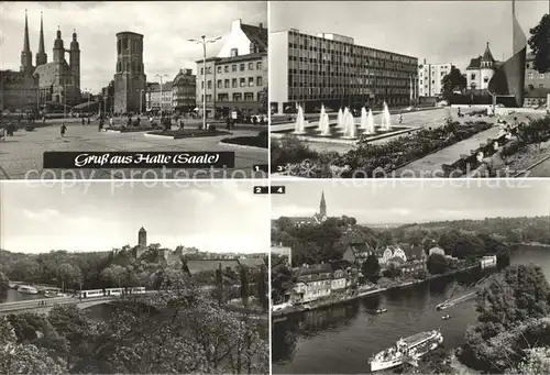 Halle Saale Marktplatz Burg Giebichenstein Fahnenmonument Kat. Halle