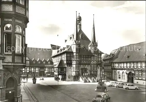 Wernigerode Harz Marktplatz mit Rathaus Hotel Gothisches Haus Kat. Wernigerode
