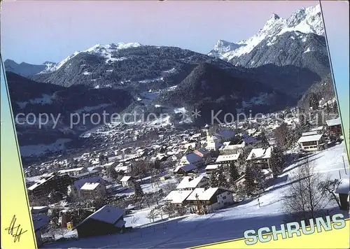 Schruns Vorarlberg Schruns und Tschagguns im Montafon gegen Golm und Zimba Kat. Schruns