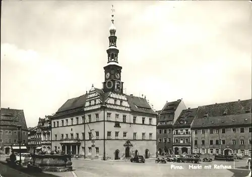 Pirna Markt mit Rathaus Kat. Pirna