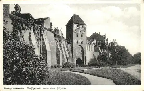 Tangermuende Rosspforte von der Elbseite Kat. Tangermuende