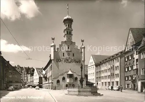 Kempten Allgaeu Rathausplatz Rathaus Brunnen Kat. Kempten (Allgaeu)