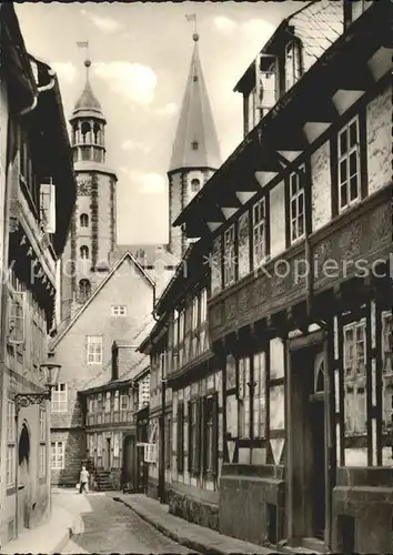 Goslar Bergstrasse und Marktkirche Kat. Goslar