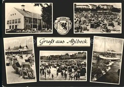 Ahlbeck Ostseebad Gaststaette Strandpartien Dampfer Kat. Heringsdorf Insel Usedom