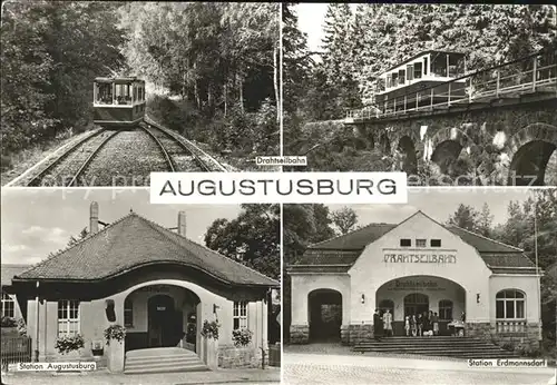 Augustusburg Drahtseilbahn Bruecke Station Augustusburg und Erdmannsdorf Kat. Augustusburg