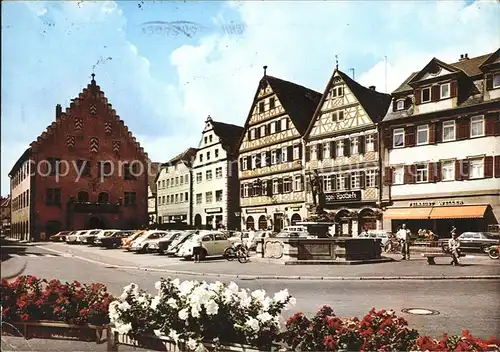 Bad Mergentheim Marktplatz mit Milchlingsbrunnen Kat. Bad Mergentheim