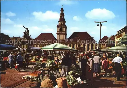 Mannheim Altes Rathaus und Markt Kat. Mannheim