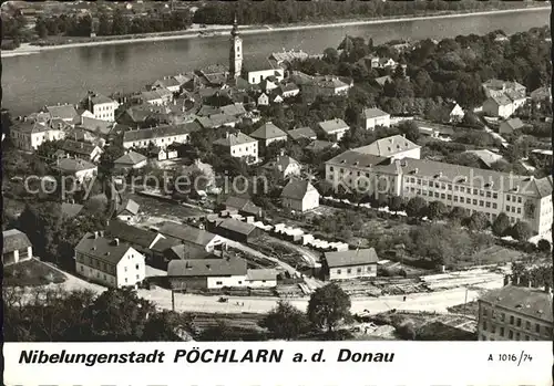 Poechlarn Fliegeraufnahme Nibelungenstadt Donau Kat. Poechlarn