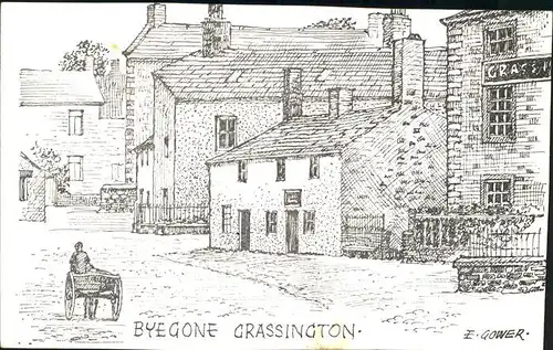 Grassington Old Cottage 18th century now Upper Wharledale Museum Drawing E. Gower Kat. Craven
