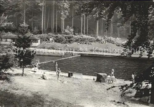 Friedrichsbrunn Harz Waldbad Schwimmbad Kat. Friedrichsbrunn