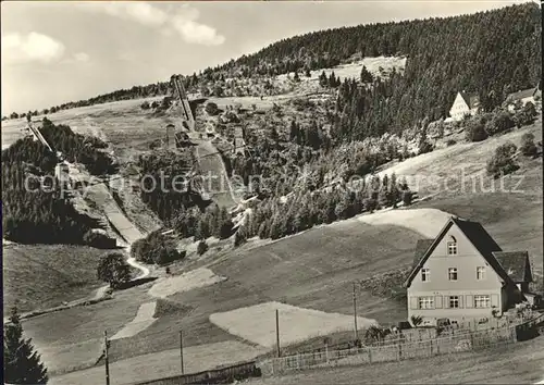 Oberwiesenthal Erzgebirge 3 Sprungschanzen am Fichtelberg Wintersportplatz Skispringen Kat. Oberwiesenthal