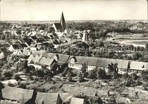 Roebel Mueritz Ortsansicht mit Kirche Kat. Roebel Mueritz