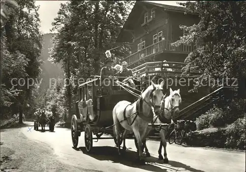 Schwarzatal Postkutsche im Schwarzatal HO Gaststaette Schweizerhaus Kat. Rudolstadt