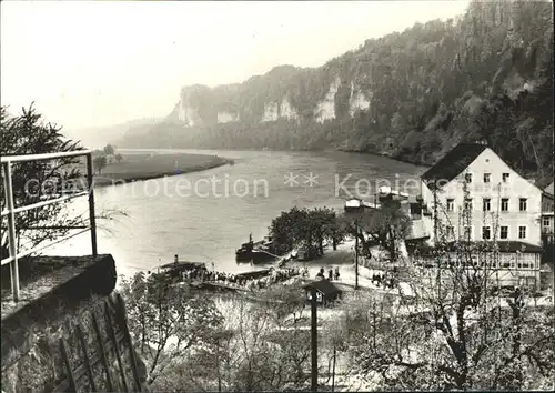 Rathen Saechsische Schweiz Kurort an der Elbe Elbsandsteingebirge Kat. Rathen Sachsen