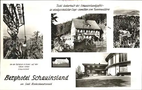 Schauinsland Berghotel Schauinsland Seilbahn Panorama Kat. Oberried