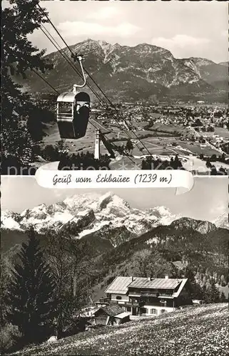 Garmisch Partenkirchen Berggasthof Eckbauer Seilbahn Panorama Kat. Garmisch Partenkirchen