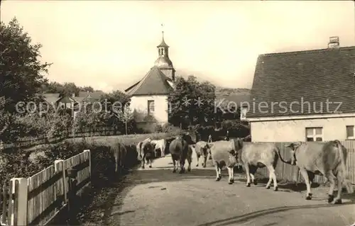 Gehlberg Dorfpartie Kirche Viehtrieb Kat. Gehlberg