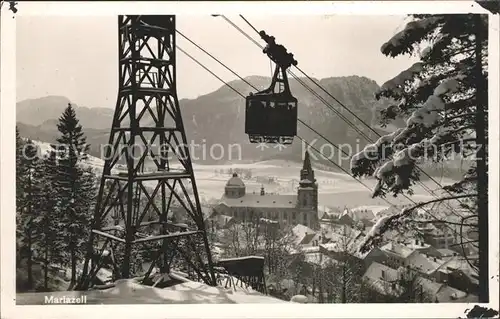 Mariazell Steiermark Seilbahn Ortsblick Klosterkirche Kat. Mariazell