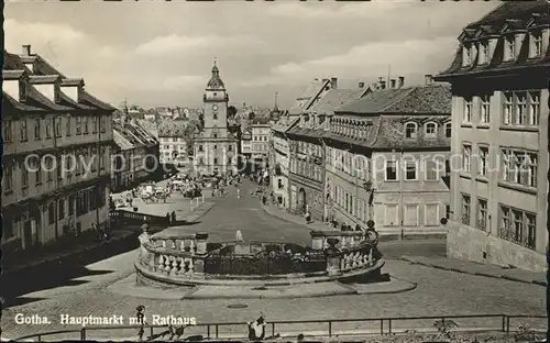 Gotha Thueringen Hauptmarkt mit Rathaus Kat. Gotha