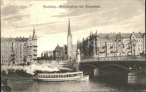 Stockholm Djurgardsbron och Narvavaegen Kat. Stockholm