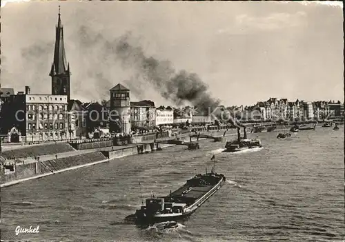 Duesseldorf Partie am Rhein Frachter Dampfer Kat. Duesseldorf