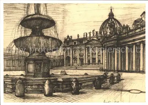 Vatican Citta del Vaticano Fontana di Piazza S Pietro Kat. Vatican