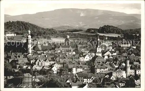 Hirschberg Jelenia Gora Ortsansicht mit Kirche Riesengebirge / Jelenia Gora /