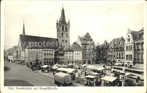 Trier Marktplatz mit Gangolfkirche Kat. Trier