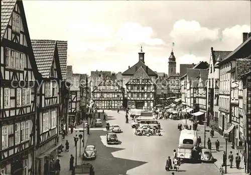 Eschwege Marktplatz mit altem Rathaus Fachwerkhaus Kat. Eschwege