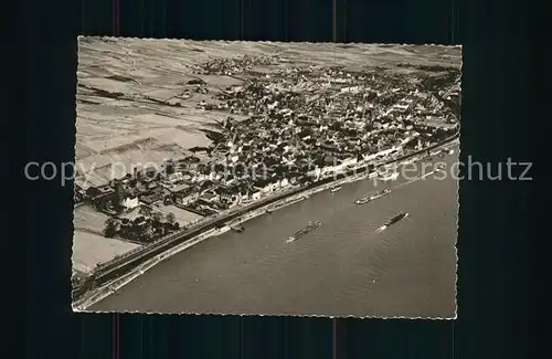 Ruedesheim Rhein Fliegeraufnahme Kupfertiefdruck Kat. Ruedesheim am Rhein