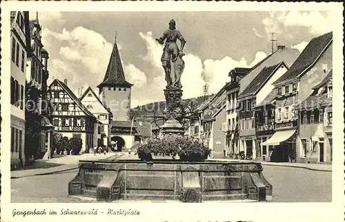 Gengenbach Marktplatz Brunnen Kat. Gengenbach Schwarzwald