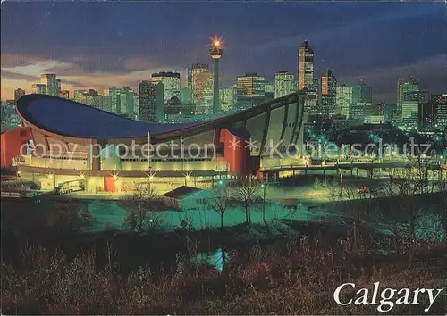 Calgary Alberta Olympic Saddledome with Calgary Tower Kat. Calgary