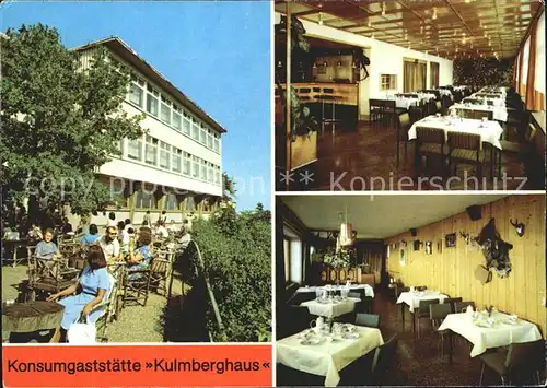 Saalfeld Saale Konsumgasstaette Kulmberghaus Kat. Saalfeld
