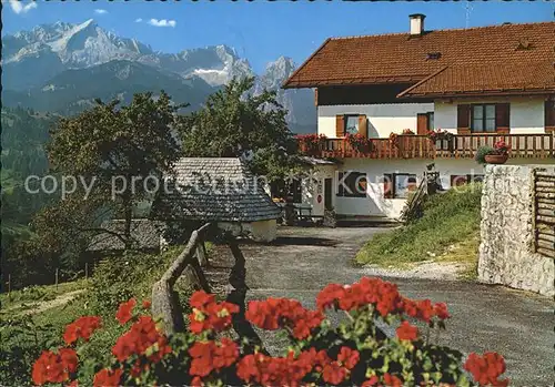 Garmisch Partenkirchen Berggasthof Pfeifferalm mit Zugspitzgruppe Kat. Garmisch Partenkirchen