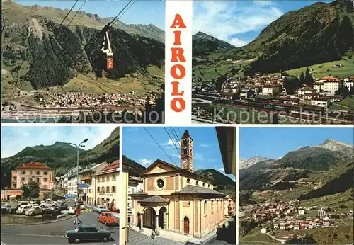 airolo Panorama Luftseilbahn Dorfpartie Kirche Kat. Airolo