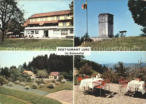 Kaltacker Restaurant Lueg im Emmental Turm Gartenterrasse Kat. Kaltacker