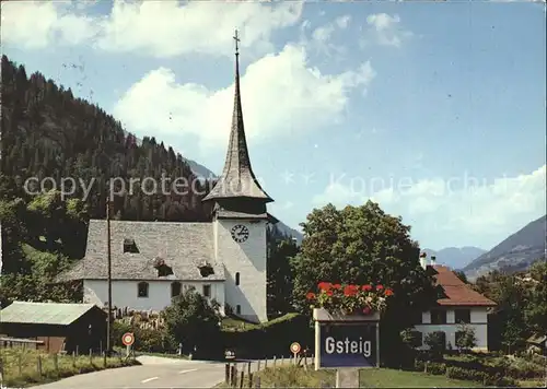 Gsteig Dorfpartie Kirche Kat. Gsteig