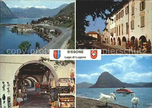 Bissone Lago di Lugano Panorama Dorfpartie Souvenirs  Kat. Bissone